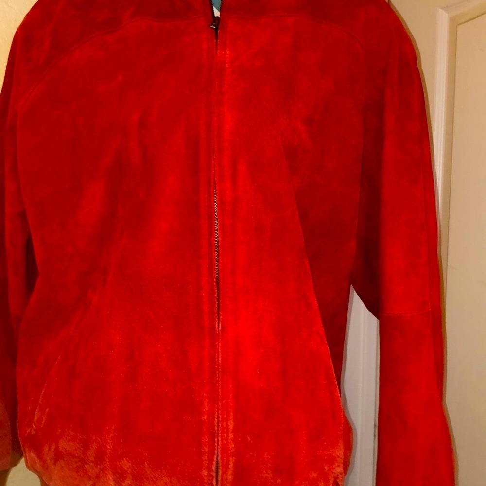 Red Suede BomberJacket